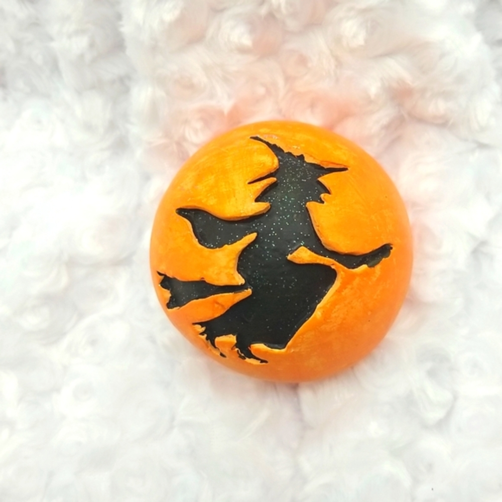6 Vintage Halloween Decorative Orange & Black Orb Sphere Ball Bowl Filler - Picture 5 of 14